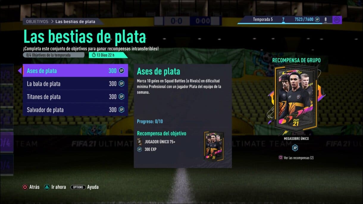 FIFA 21 Ultimate Team Megasobre Único gratuito en objetivos "Bestias de Plata"