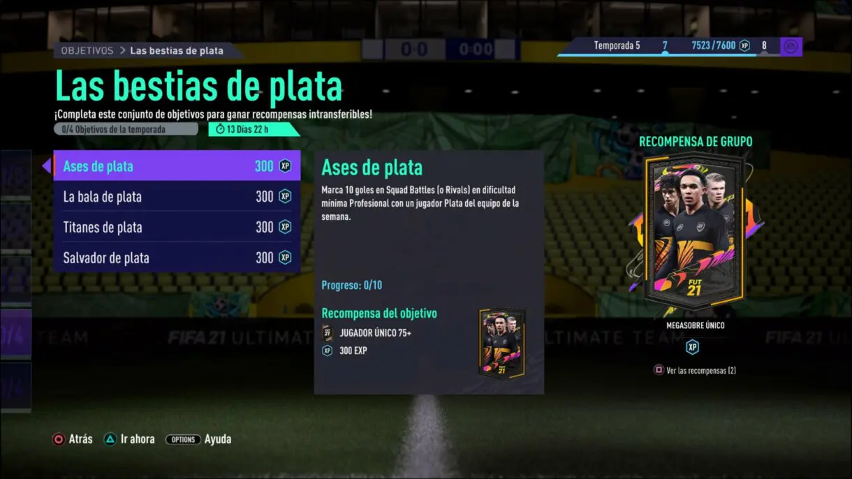 FIFA 21 Ultimate Team Megasobre Único gratuito en objetivos "Bestias de Plata"