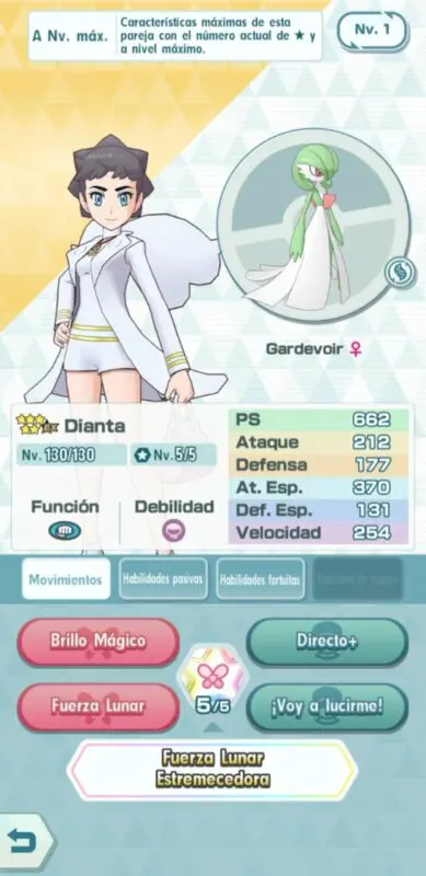 Dianta y Gardevoir Pokemon Masters EX