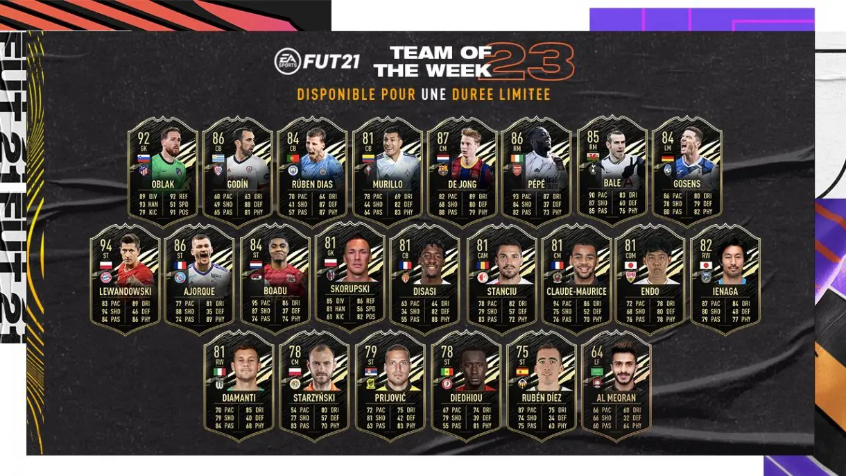 equipo de la semana totw 23