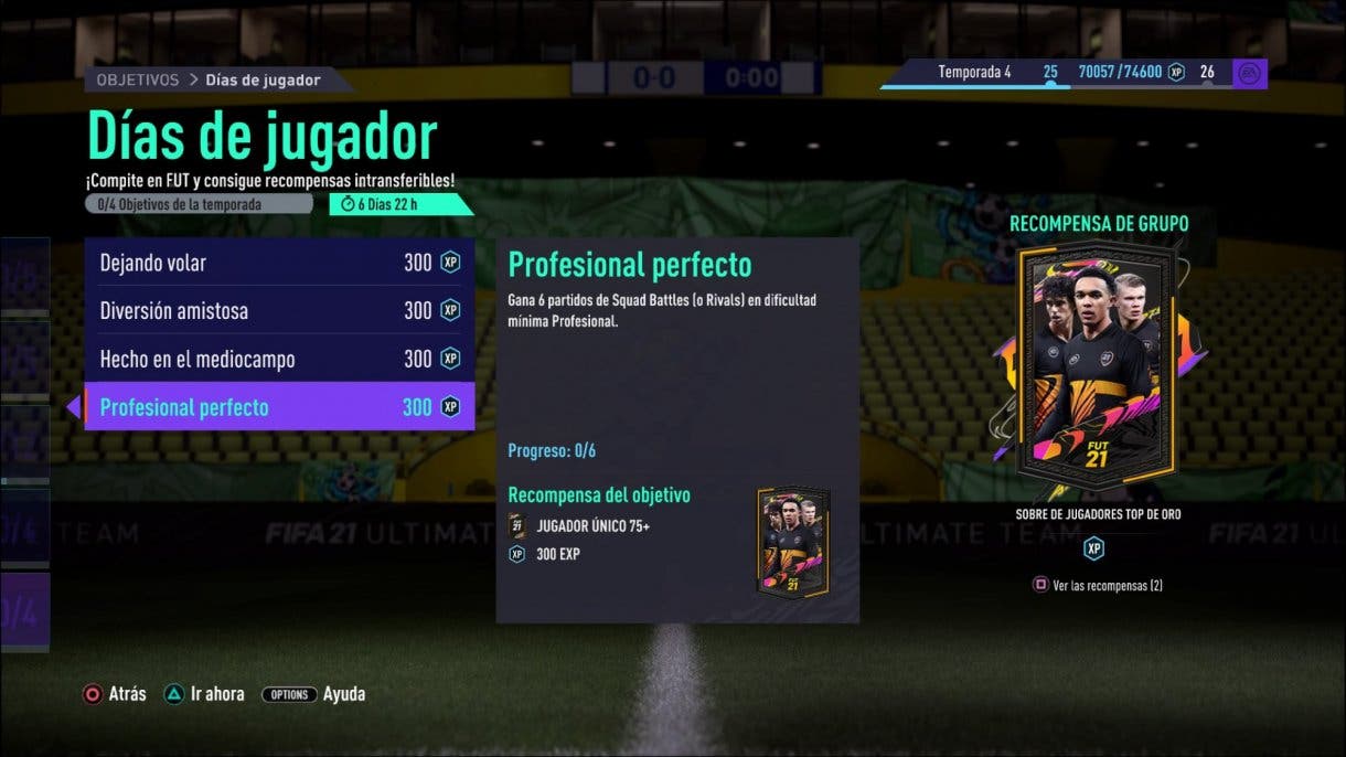 FIFA 21 Ultimate Team FUT Player Days sobre gratuito por objetivos