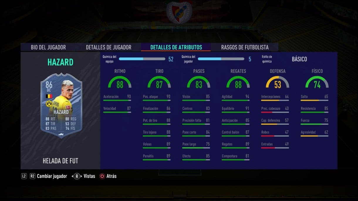 FIFA 21 Ultimate Team alternativas baratas a Butragueño Icono stats in game Hazard Freeze