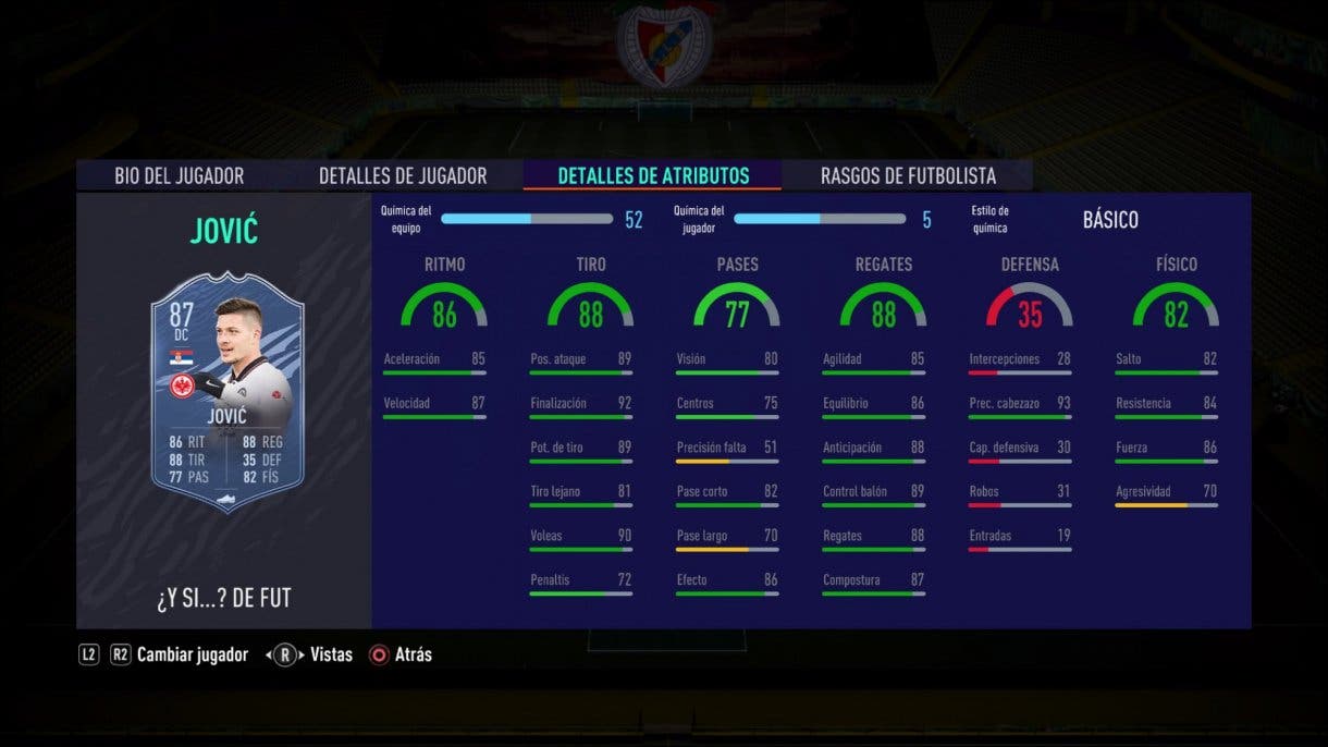 FIFA 21 Ultimate Team alternativas baratas a Butragueño Icono stats in game Jovic What IF¡f