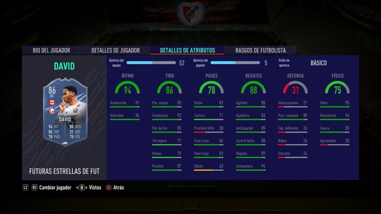 FIFA 21 Ultimate Team alternativas baratas a Butragueño Icono stats in game David Future Stars