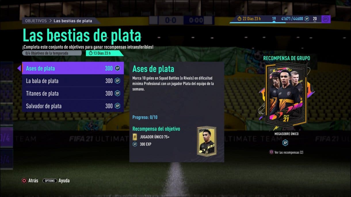 FIFA 21 Ultimate Team Megasobre Único gratuito "Bestias de Plata" objetivos