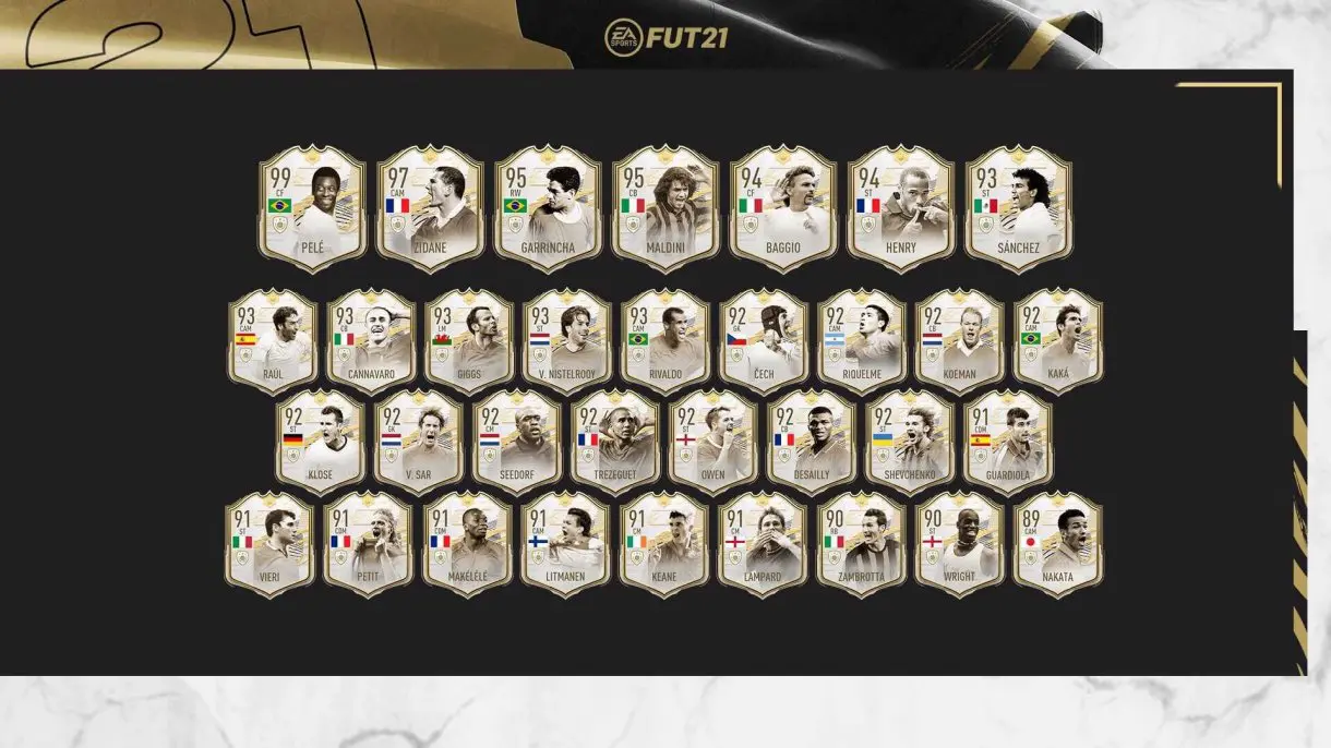 FIFA 21 Ultimate Team Iconos Moments tercera tanda ya disponibles, hasta el final de temporada.