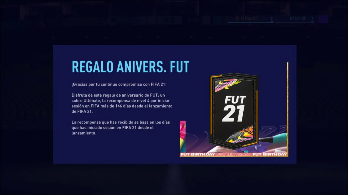 FIFA 21 Ultimate Team sobre gratuito por iniciar sesión en FUT Birthday