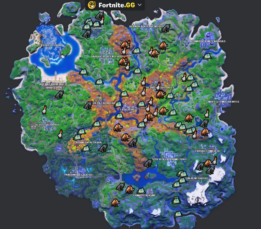 fortnite mapa animales