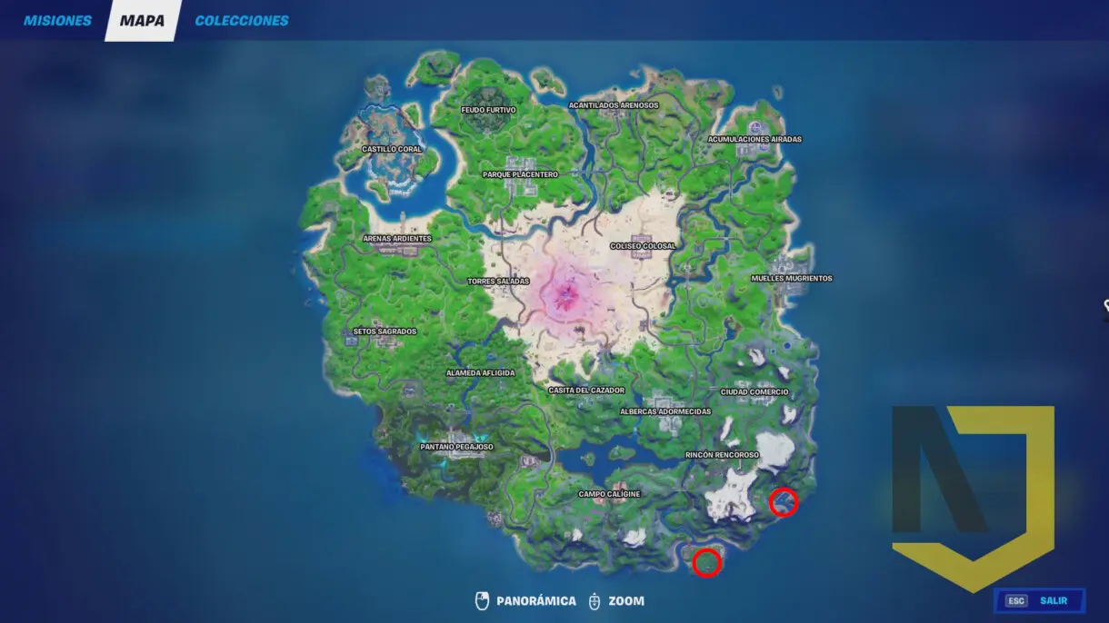 fortnite mapa desafios