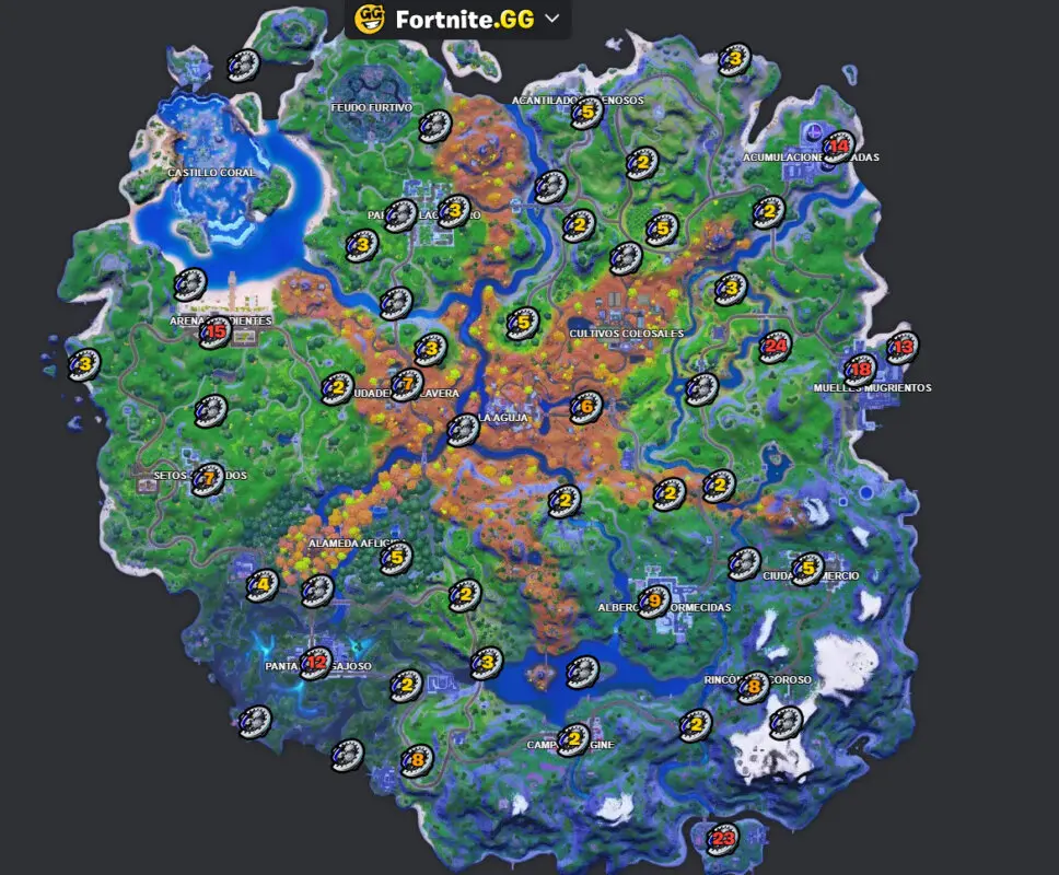 fortnite mapa piezas