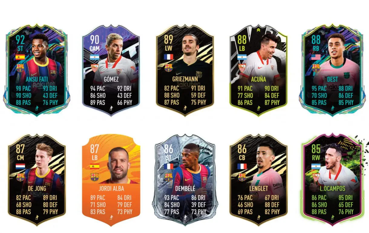 FIFA 21 Ultimate Team Leo Messi POTM links verdes.