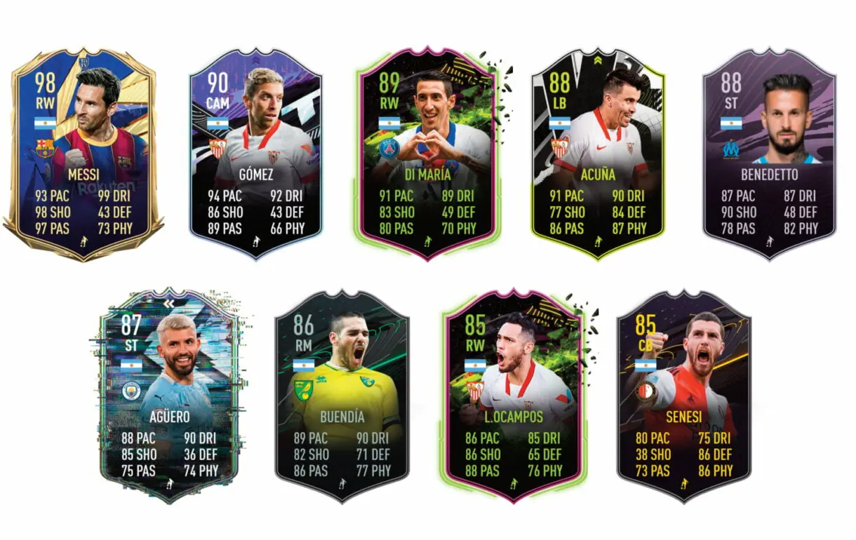 FIFA 21 Ultimate Team Javier Pastore Jugador de Liga links naranjas