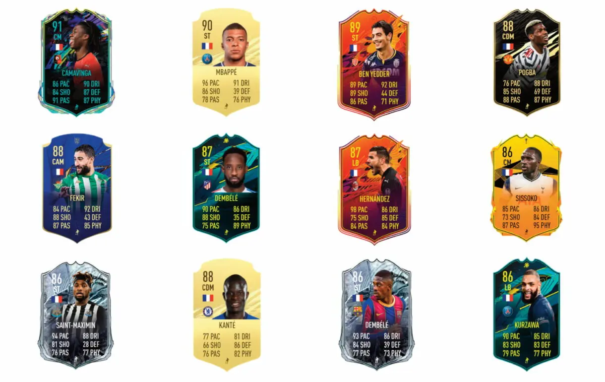 FIFA 21 Ultimate Team Icono SBC Makélélé Moments links verdes Francia