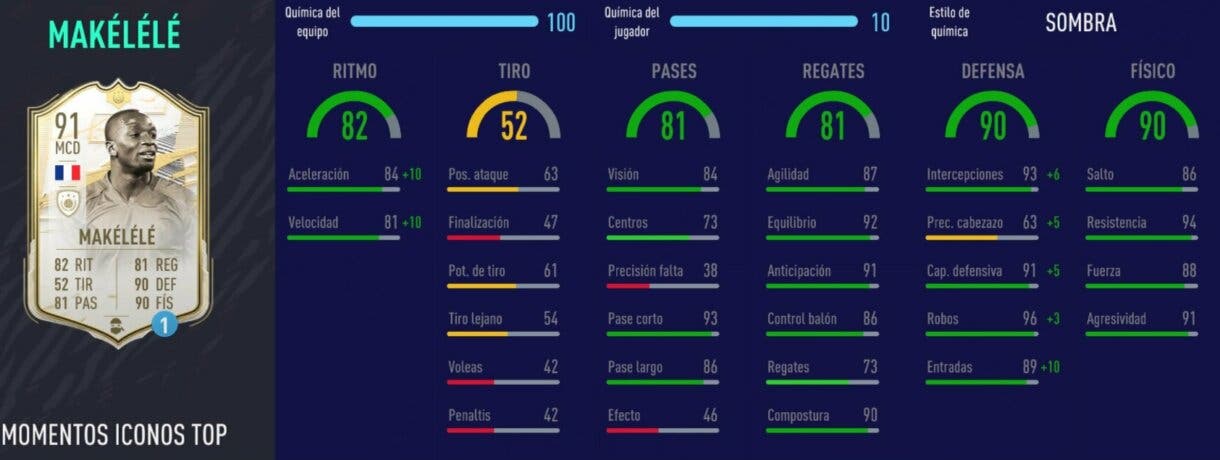 FIFA 21 Ultimate Team Icono SBC Makélélé Moments stats in game