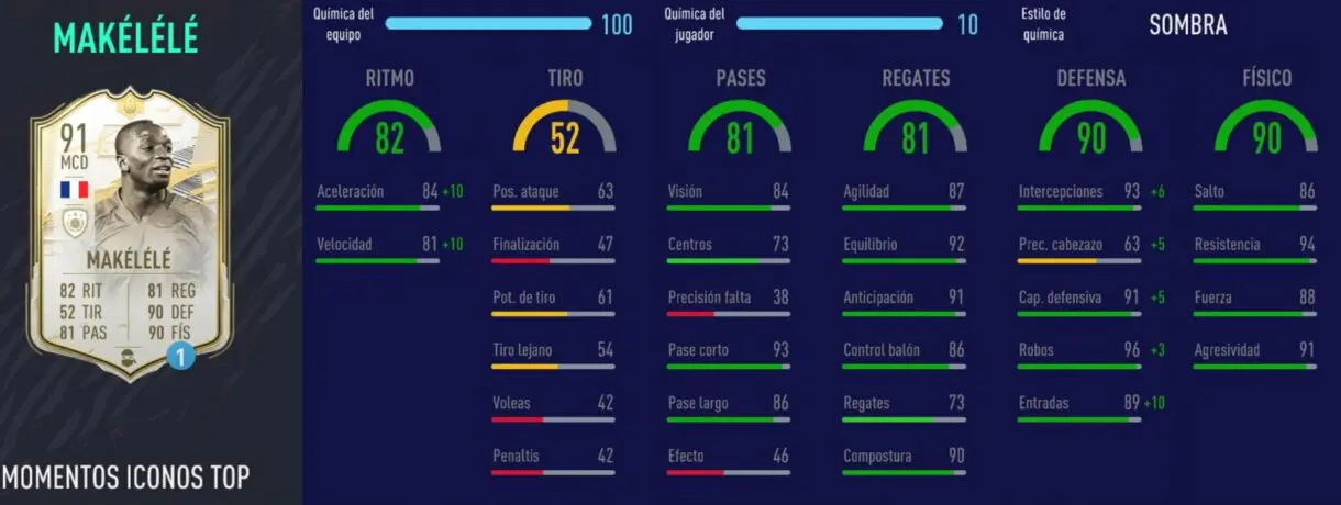 FIFA 21 Ultimate Team Icono SBC Makélélé Moments stats in game