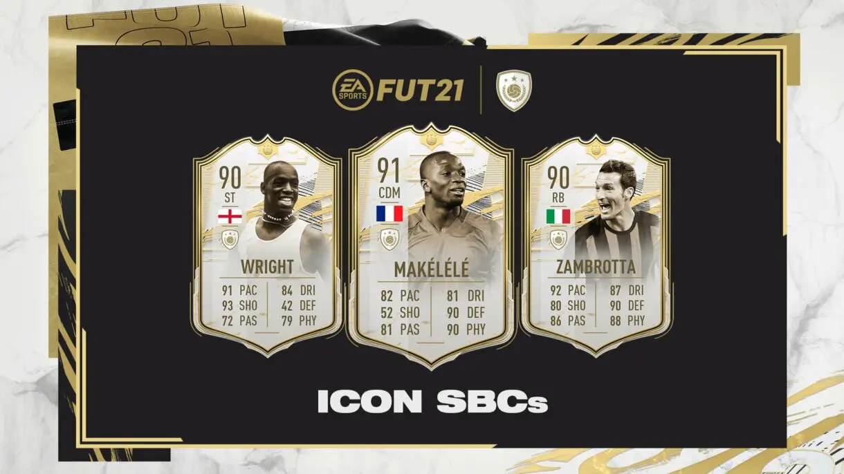 FIFA 21 Ultimate Team Iconos Moments SBC Makélélé, Wright y Zambrotta