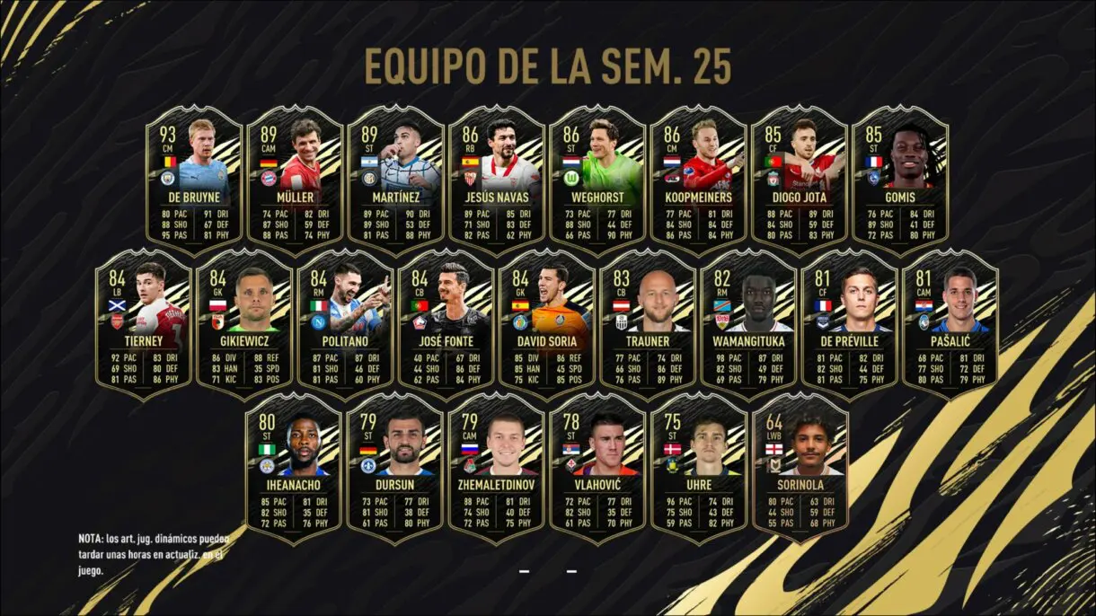 FIFA 21 Ultimate Team Equipo de la Semana TOTW 25