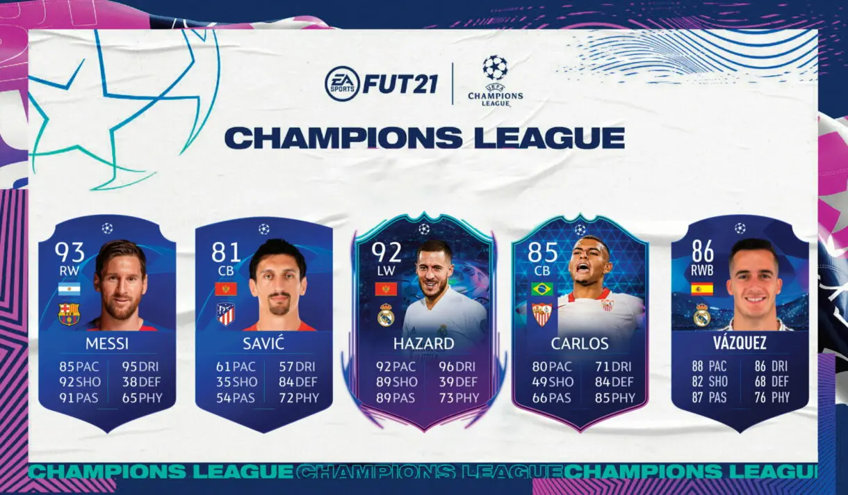 Estos son los cinco tipos de cartas UCL válidos: UCL únicos, UCL comunes, RTTF, TOTGS y MOTM. FIFA 21 Ultimate Team Icon Swaps segunda tanda.