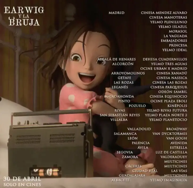 Earwig y la Bruja cines estreno 1