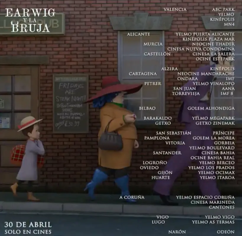 Earwig y la Bruja cines estreno 3