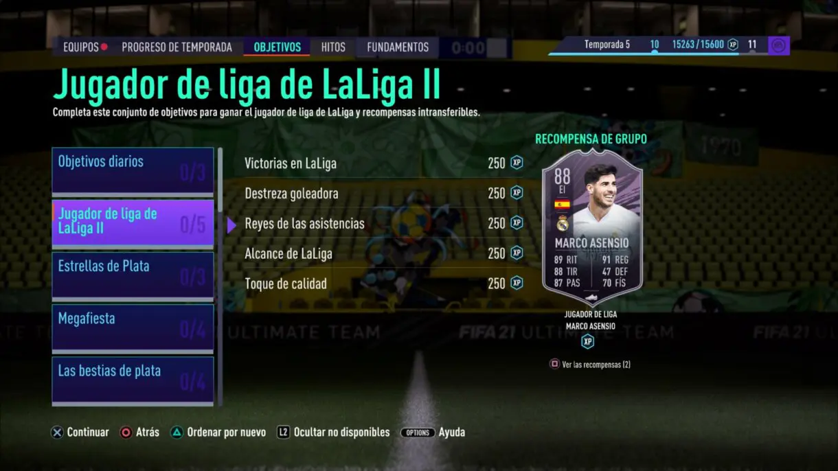 FIFA 21 Ultimate Team FUT Player Days Marco Asensio Jugador de Liga