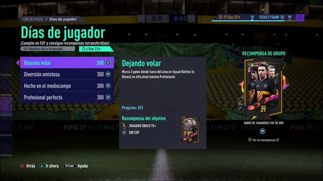 FIFA 21 Ultimate Team FUT Player Days consigue el pack gratuito de objetivos