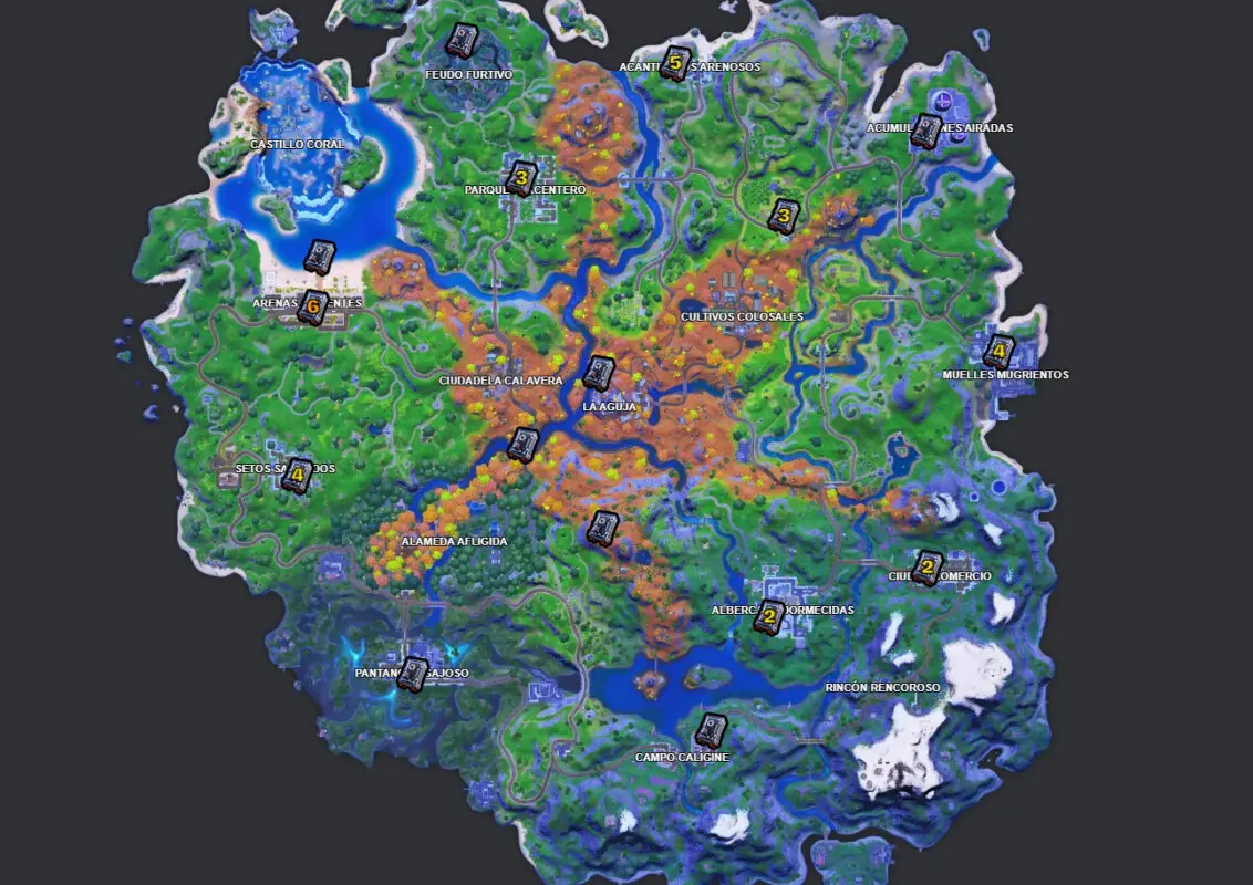 fortnite mapa cajas fuertes