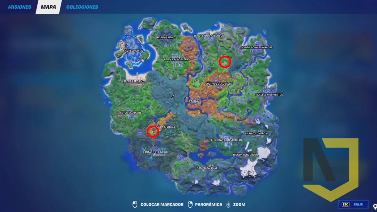 fortnite mapa desafios