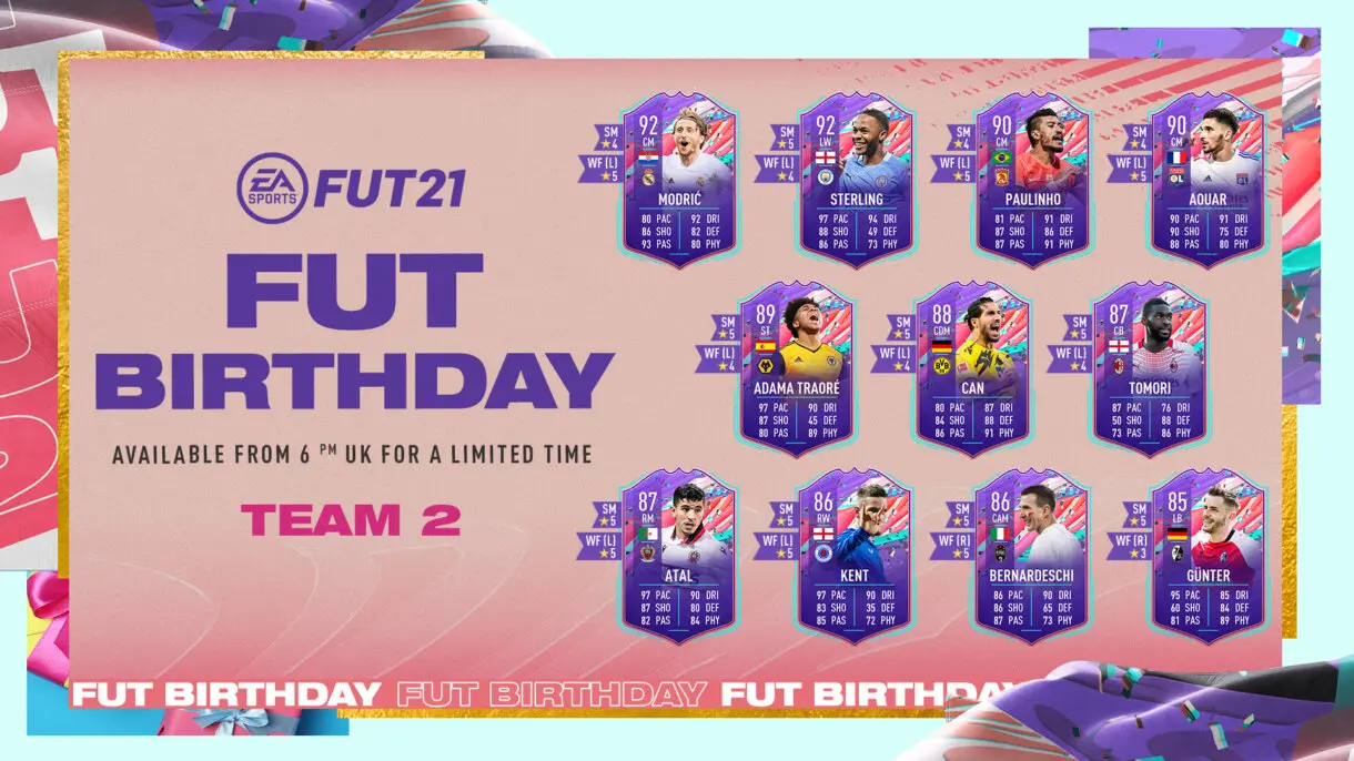 Segundo equipo FUT Birthday. Disponible en sobres hasta el 9 de abril. FIFA 21 Ultimate Team