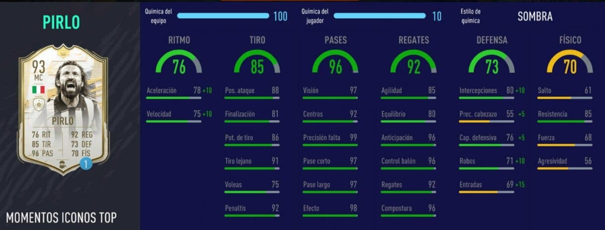 FIFA 21 Ultimate Team Andrea Pirlo Moments SBC Icono review stats in game
