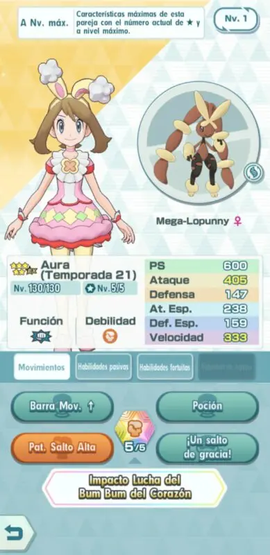 Pokemon Masters EX Aura y Mega-Lopunny