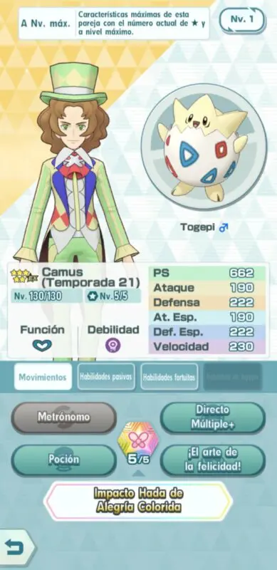 Pokemon Masters EX Camus y Togepi