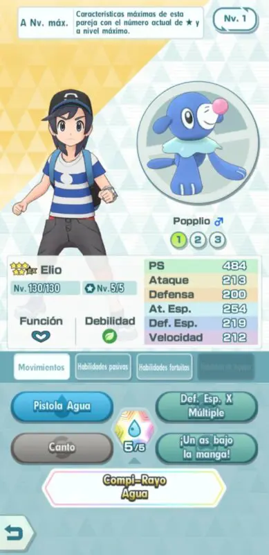 Pokemon Masters EX Elio y Popplio