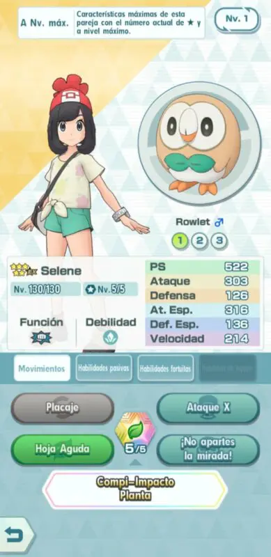 Pokemon Masters EX Selene y Rowlet
