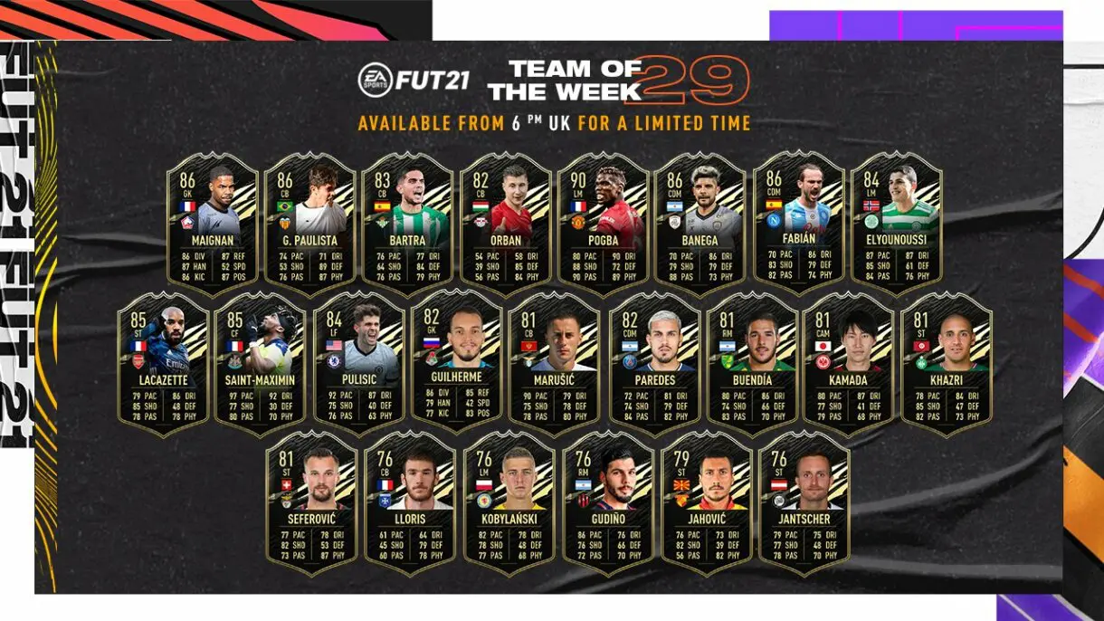 FIFA 21 Ultimate Team Equipo de la Semana TOTW 29