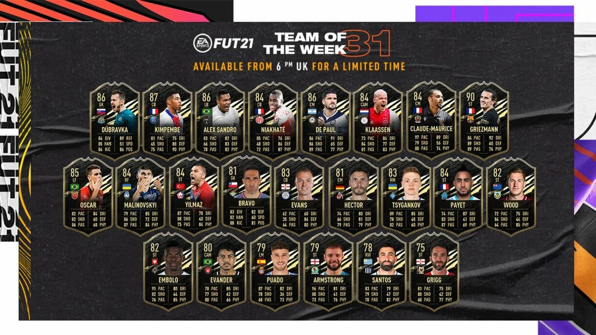 FIFA 21 Ultimate Team TOTW 31