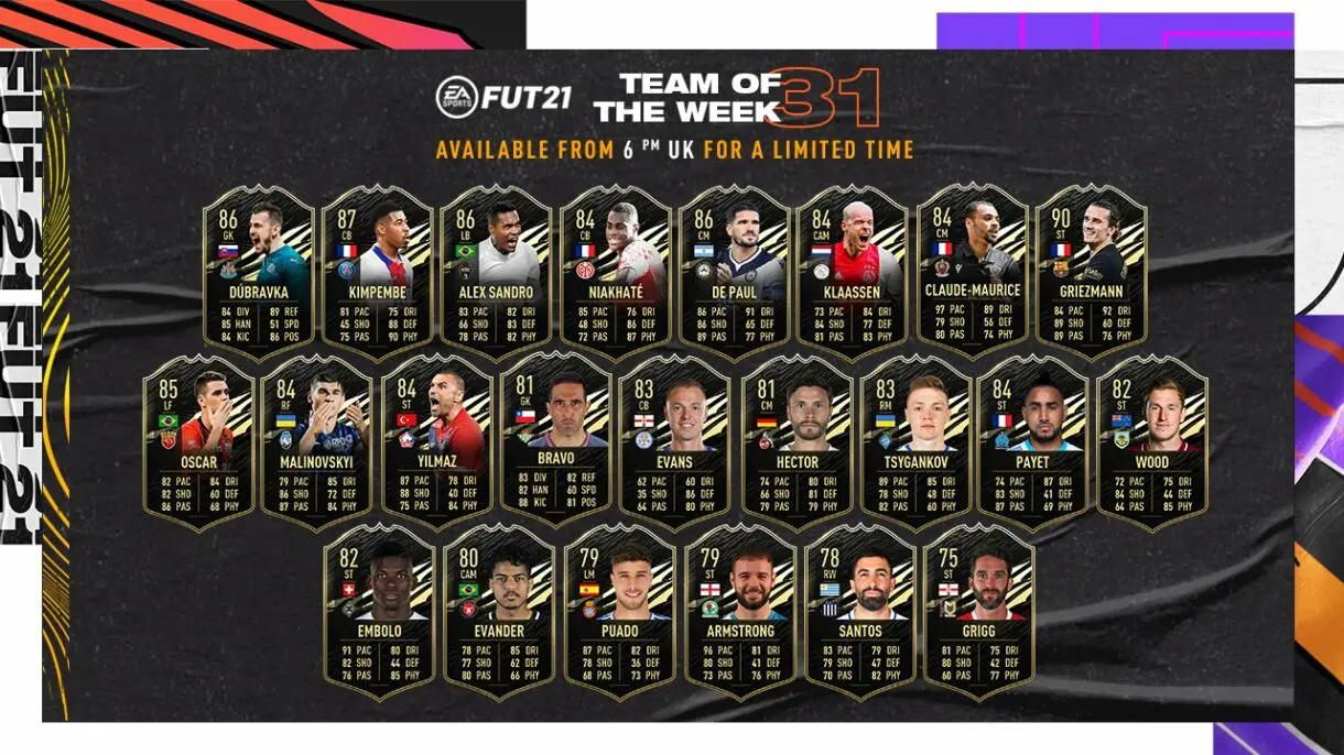 FIFA 21 Ultimate Team TOTW 31