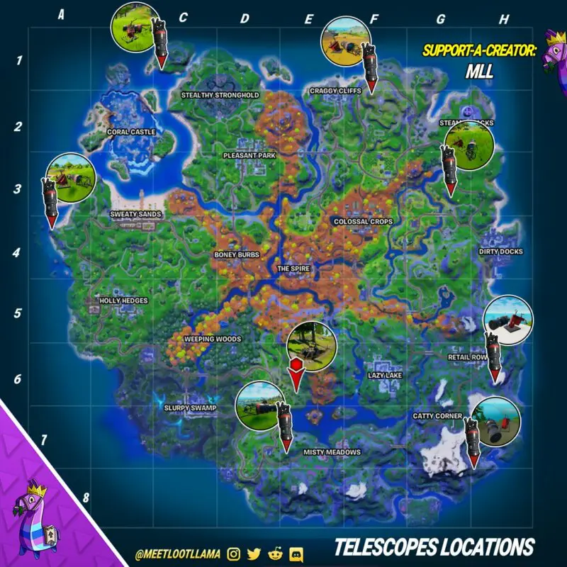 fortnite mapa desafios