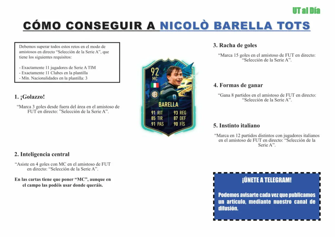 FIFA 21 Ultimate Team Guía Barella TOTS