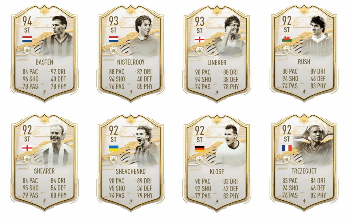 FIFA 21 Ultimate Team Icon Swaps player pick Icono Moments atacante +92 tier lista ranking malos
