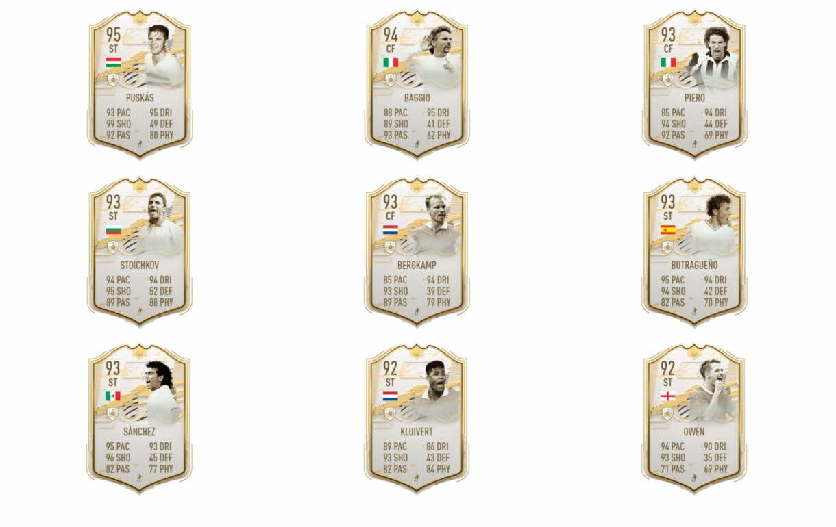 FIFA 21 Ultimate Team Icon Swaps player pick Icono Moments atacante +92 tier lista ranking mejorables