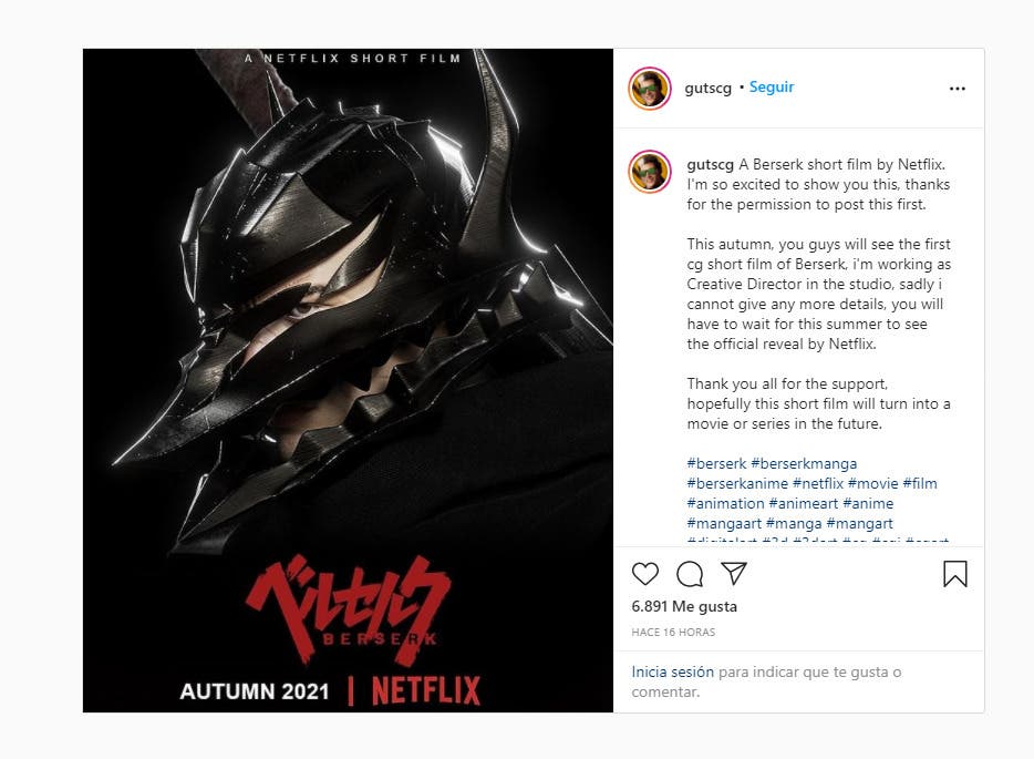 Será que a Netflix está a preparar algo relacionado com Berserk?