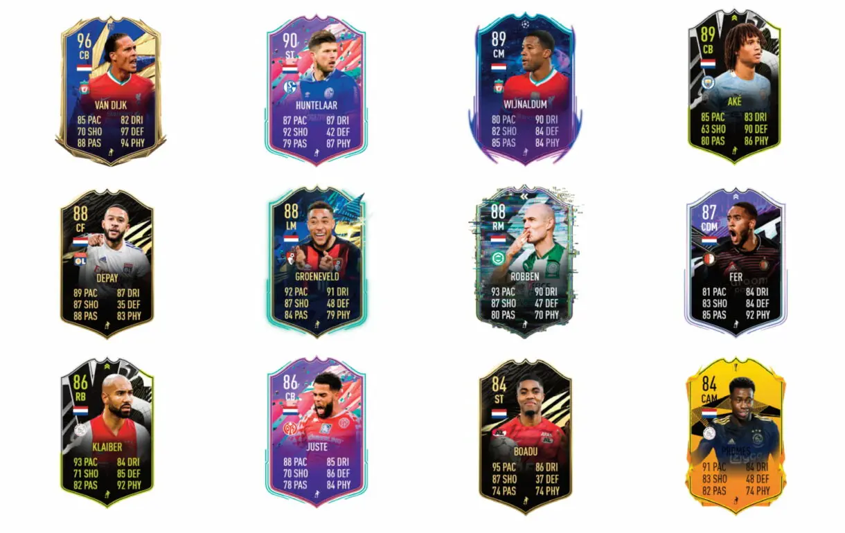FIFA 21 Ultimate Team Luuk de Jong Showdown links naranjas