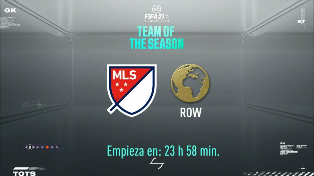 Una de las pantallas de carga actuales confirma que el resto del mundo TOTS reemplaza al de LATAM y aparecerá junto a MLS.  FIFA 21 Ultimate Team