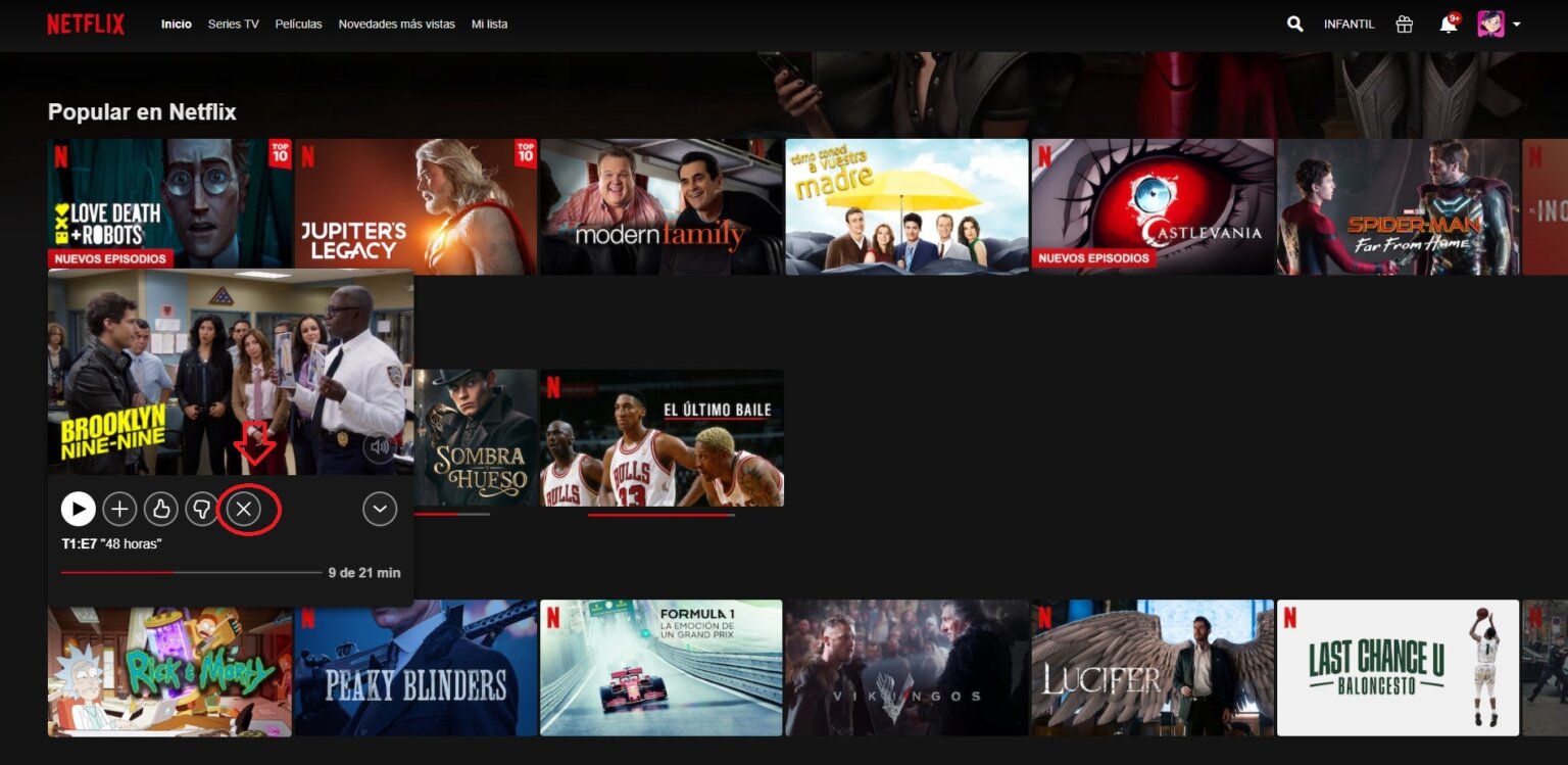 Netflix Cómo quitar de tus series