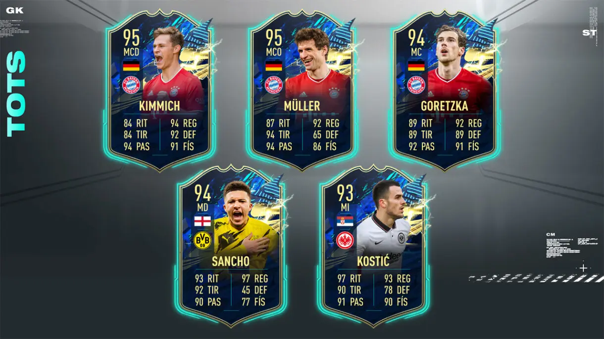 FIFA 21 Ultimate Team Predicción TOTS Bundesliga Centrocampistas