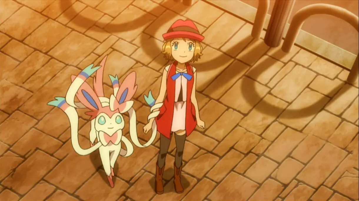 Serena y Sylveon anime Pokemon