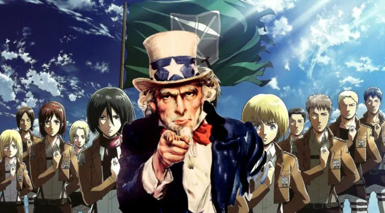 Imagen de Shingeki no Kyojin evoca al 'Tío Sam' en un nuevo póster por su final