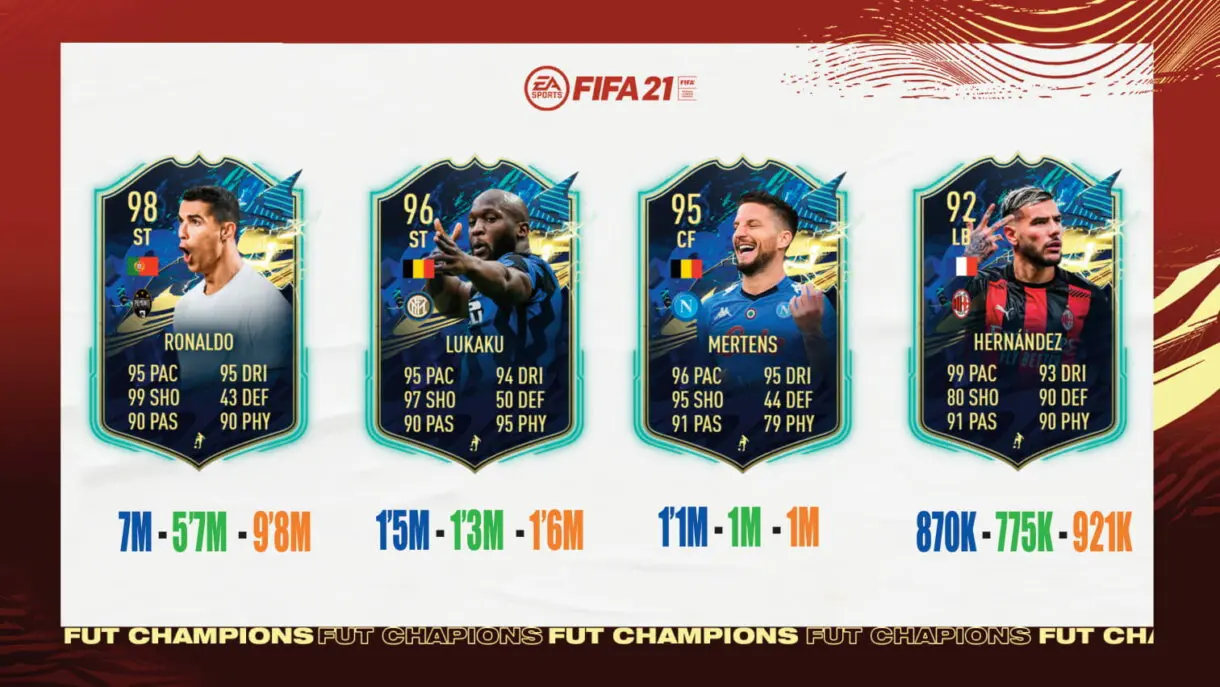FIFA 21 Ultimate Team TOTS Serie A, Eredivisie, Superliga China tier list nivel 1