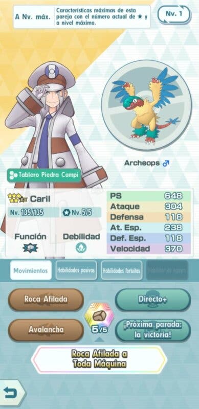 Caril y Archeops Pokemon Masters EX